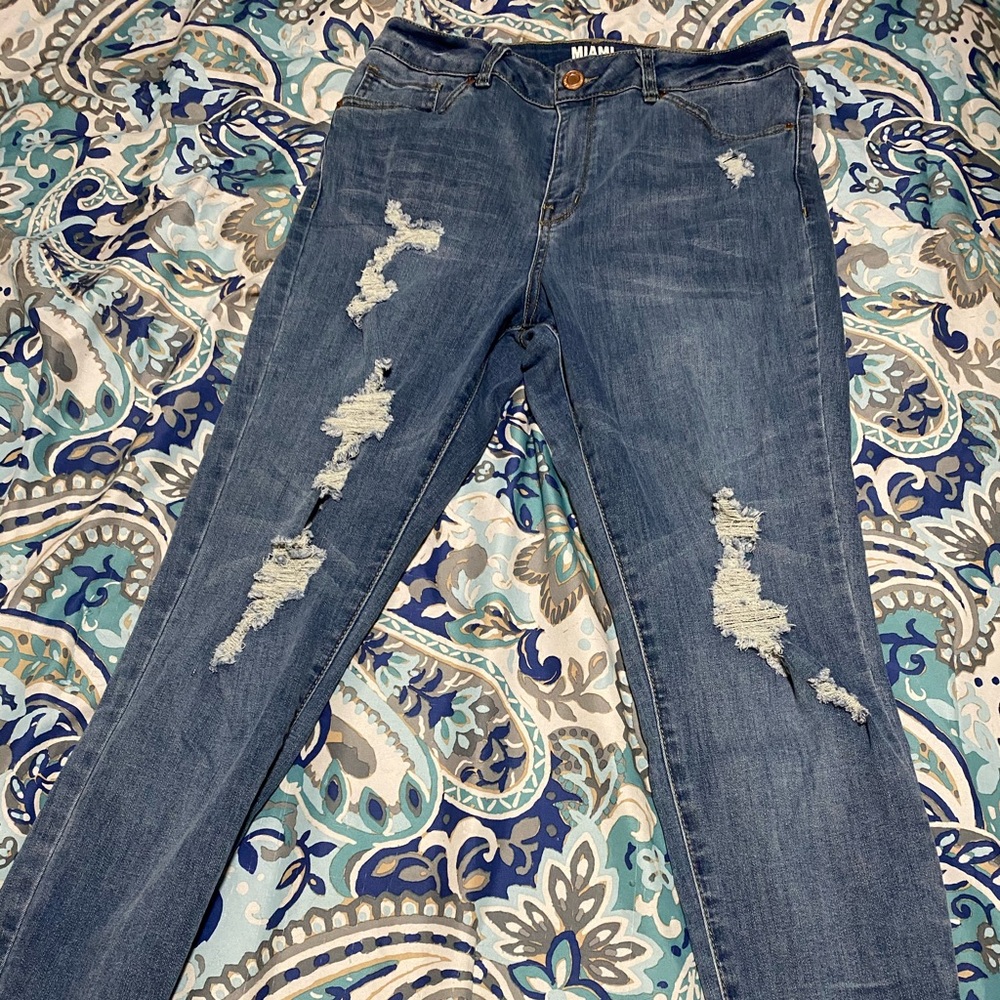 Street wear society high rise denim jeans